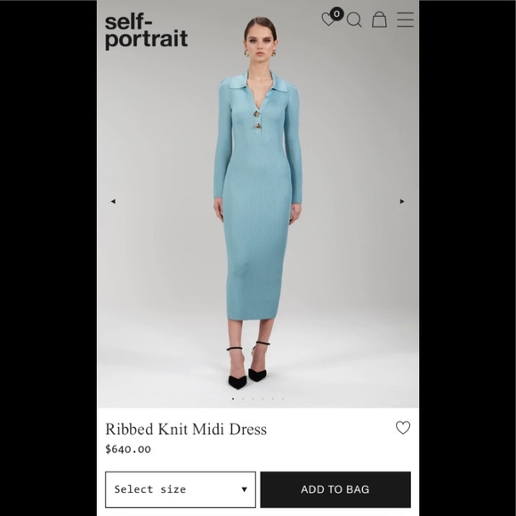 Self-Portrait Dresses & Skirts - Self Portrait Ribbed Knit Midi Dress